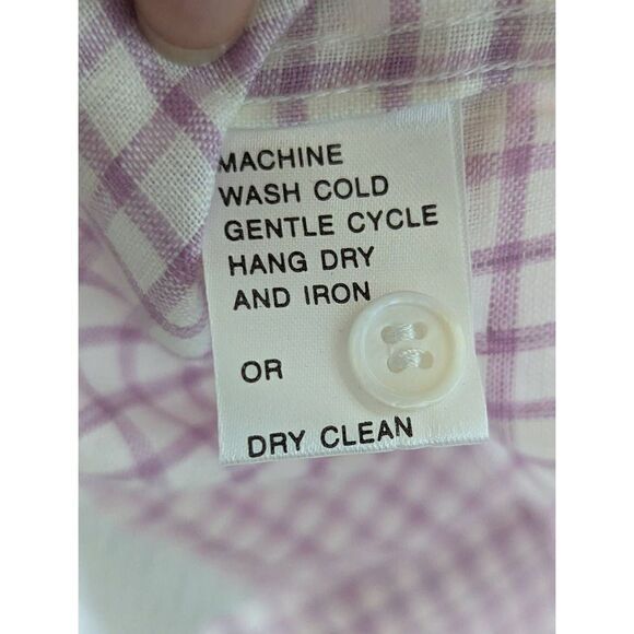 Savile Lane Men's White Lavender Window Pane French Cuff Button-Down Shirt Size - Picture 5 of 5